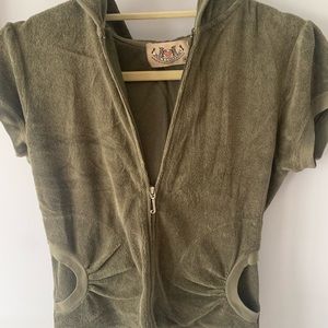 Authentic rare military style cropped pant and s/s top sz s bottom and sz m top